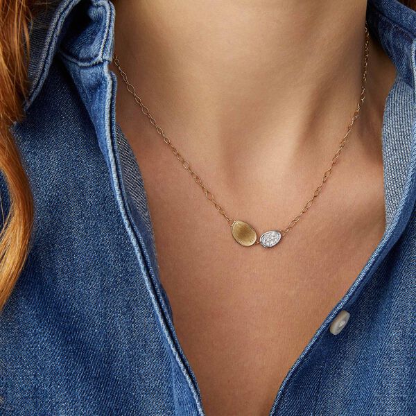 Lunaria Yellow Gold and Diamond Necklace